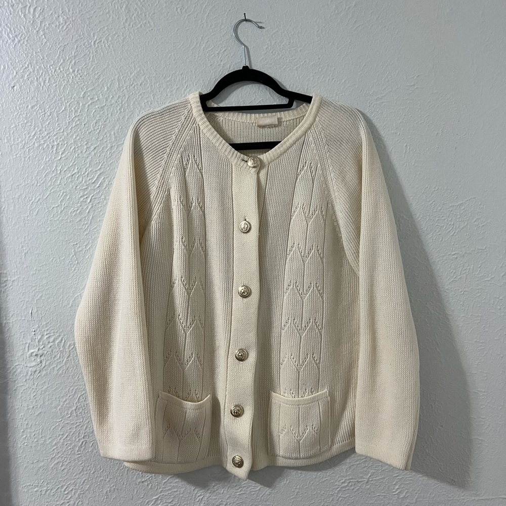Cream Button-Up Women's Sweater